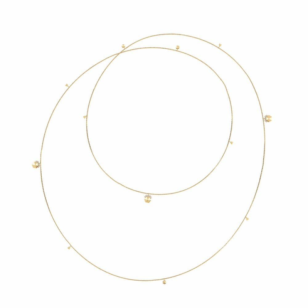 Gele Diamant Dames Ketting Weebale