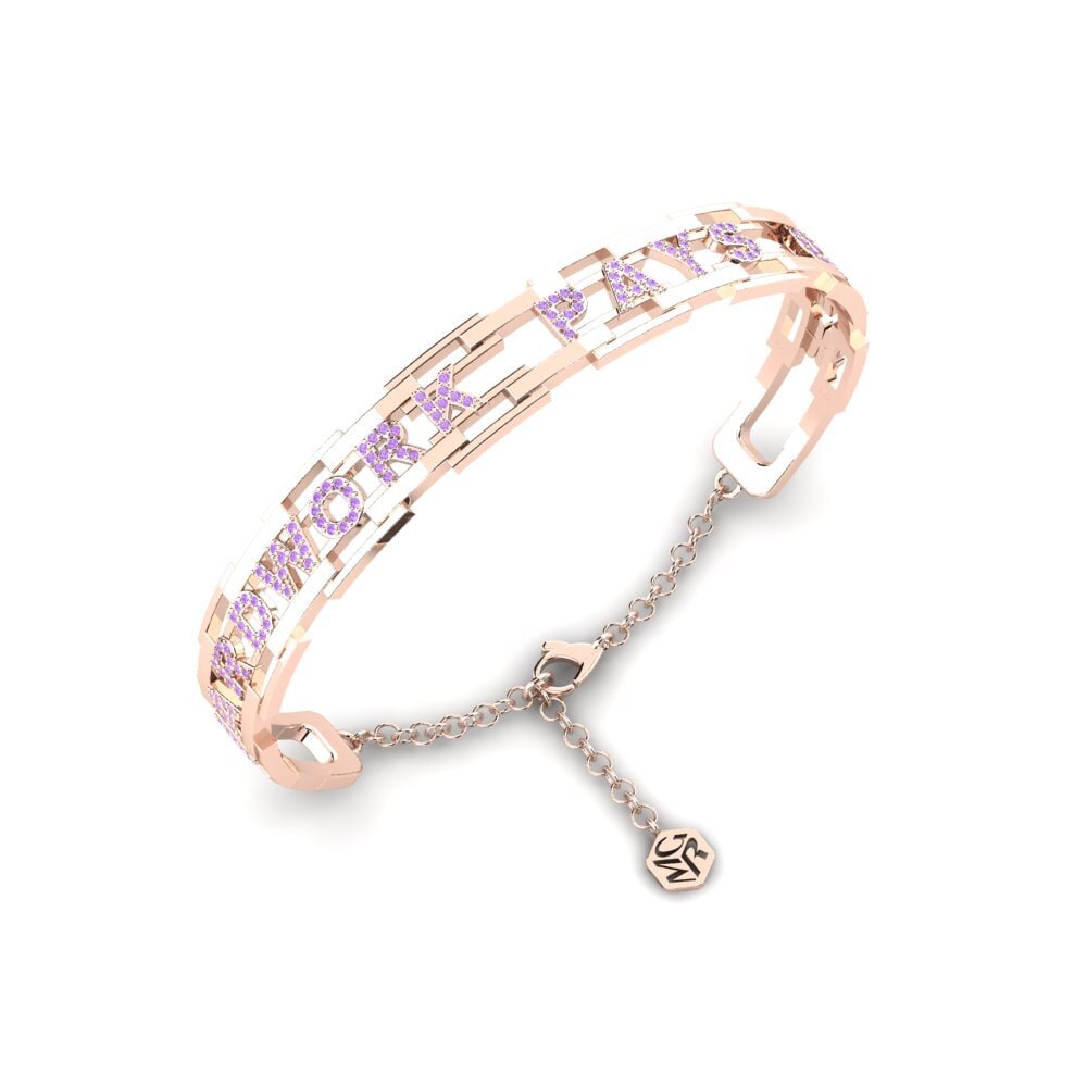 18k Oro Rosa Amatista Pulsera para hombre Aberavon
