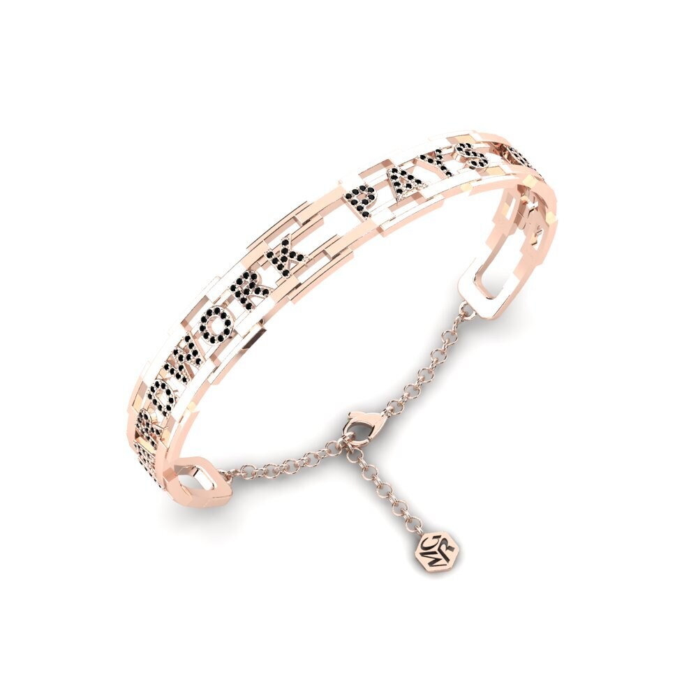 18k Oro Rosa Zafiro negro Pulsera para hombre Aberavon