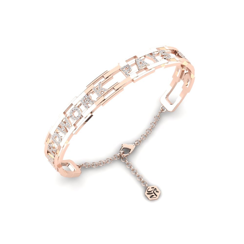 14ct Rose Gold Diamond Men's Bracelet Aberavon