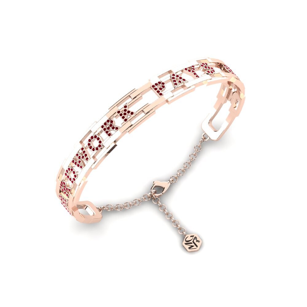 585 Emas Ros ruby-zirconia Gelang Lelaki Aberavon