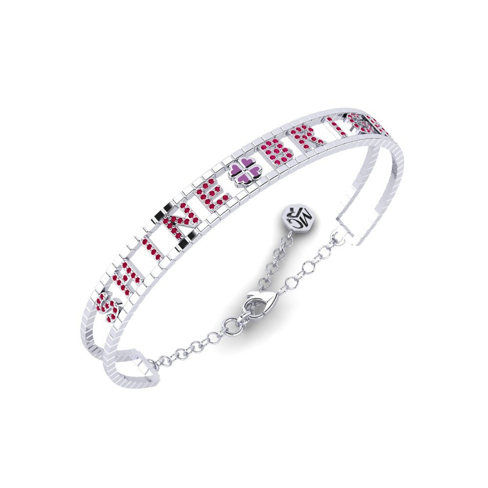 White Silver Ruby Women's Bracelet Alyasi