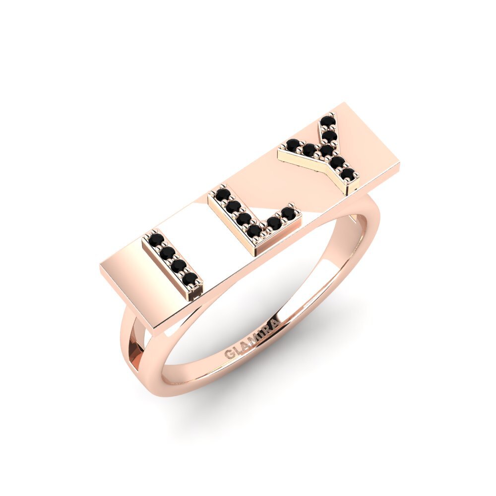 14k Rose Gold Black Sapphire Ring Ashbridge