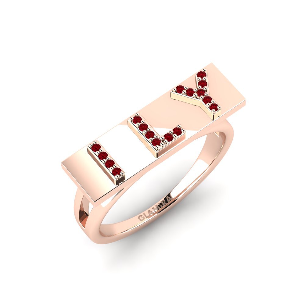 585 Emas Ros ruby-zirconia Cincin Ashbridge