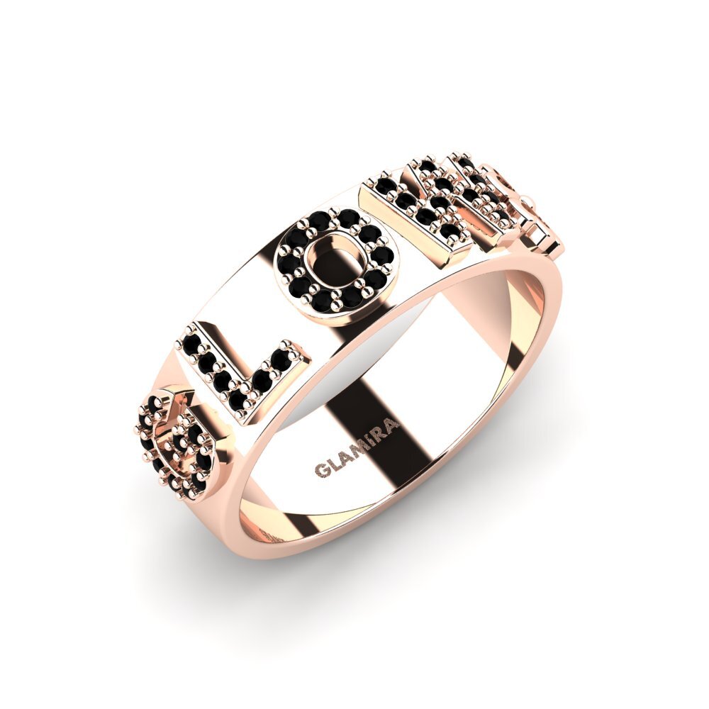 14k Rose Gold Black Sapphire Ring Aveline