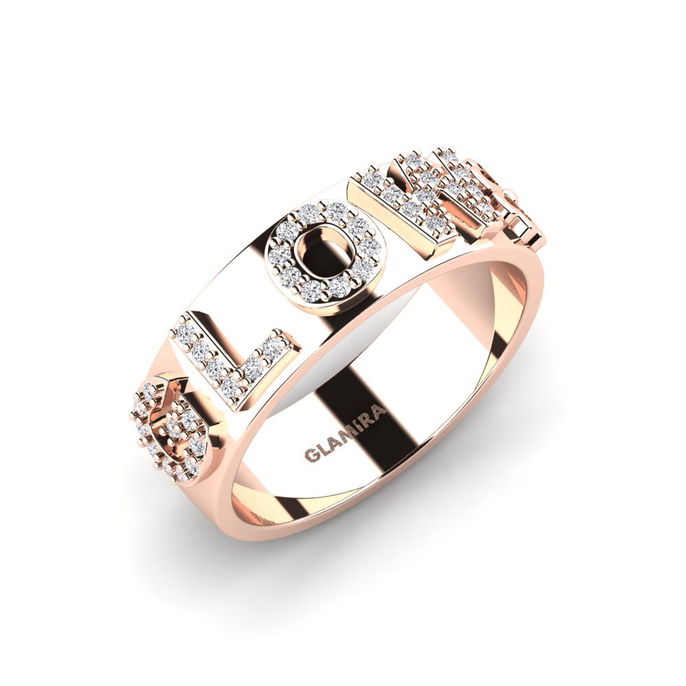 14k Rose Gold Diamond Ring Aveline