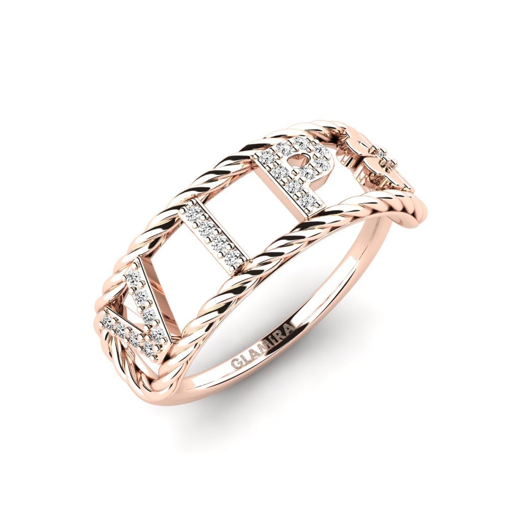 14k Rose Gold Moissanite Ring Chaflur
