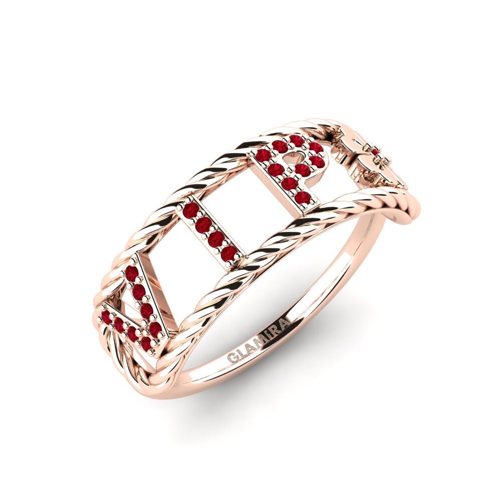585 Emas Ros ruby-zirconia Cincin Chaflur