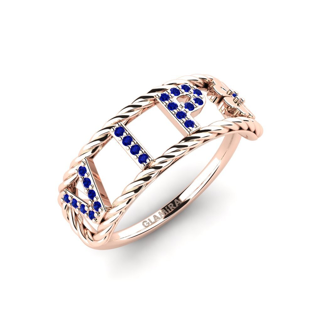 9ct Rose Gold Sapphire Ring Chaflur