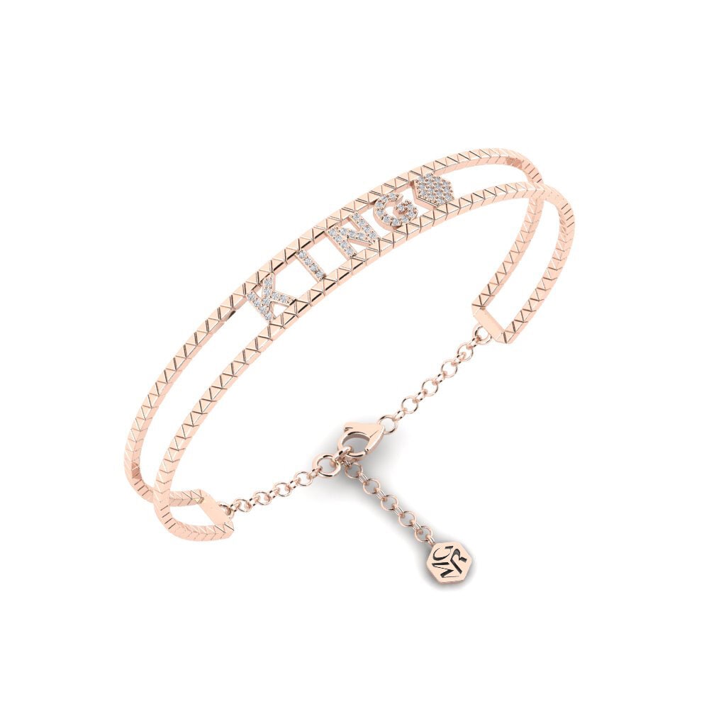 14ct Rose Gold Diamond Men's Bracelet Cindaku