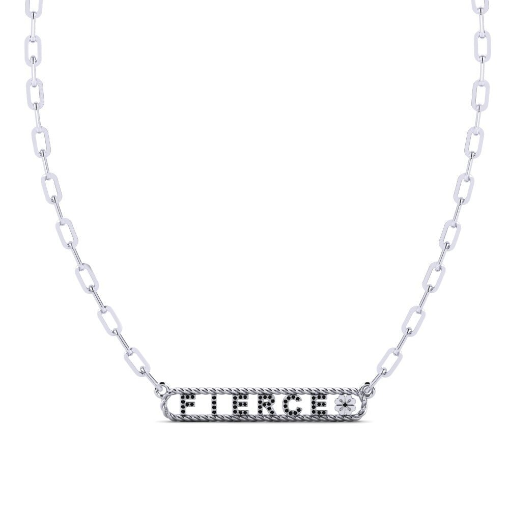 White Silver Black Sapphire Women's Necklace Condray