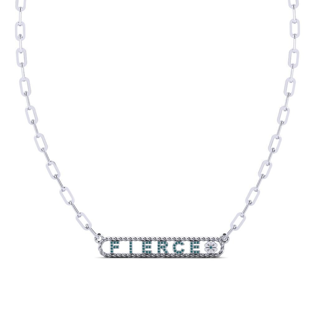 White Silver Blue Diamond Women's Necklace Condray