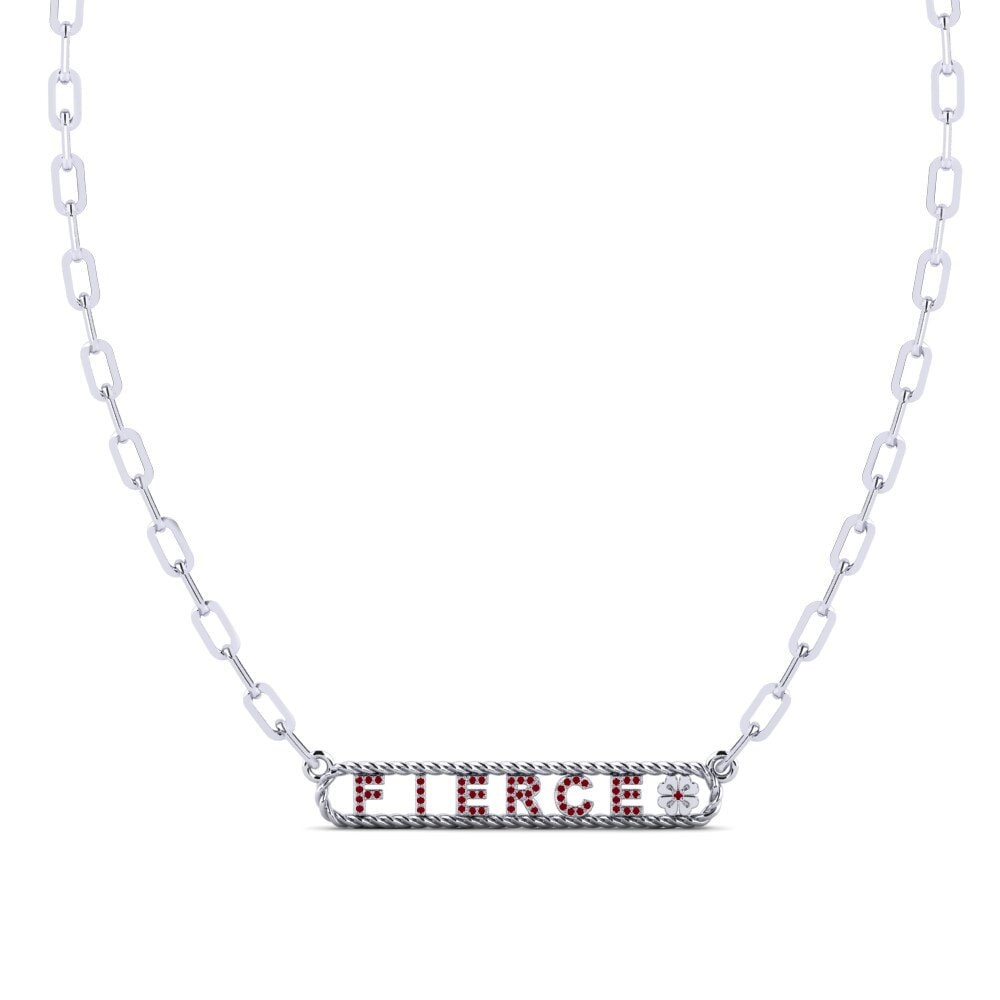 Perak Putih ruby-zirconia Kalung wanita Condray