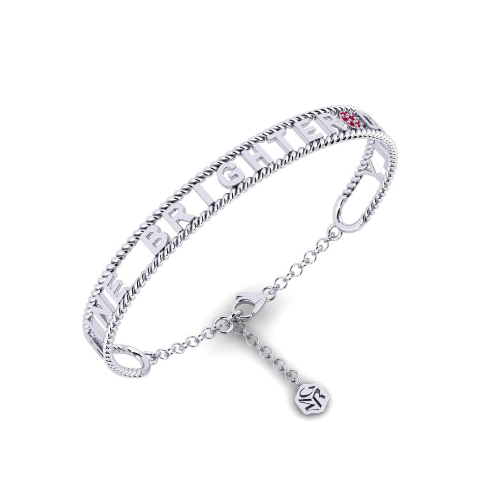 White Silver Ruby Women's Bracelet Dewport