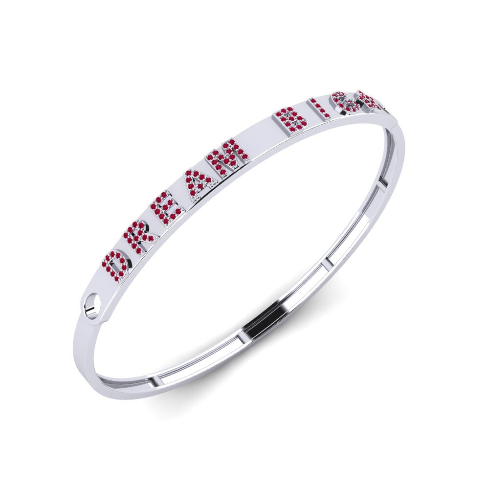 White Silver Ruby Women's Bangle Dorrit