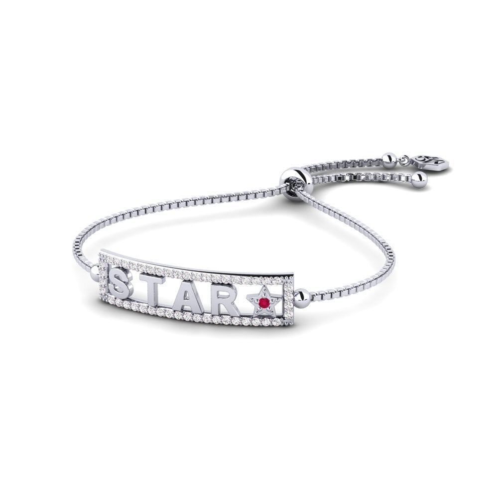 White Silver Ruby Women's Bracelet Duingen