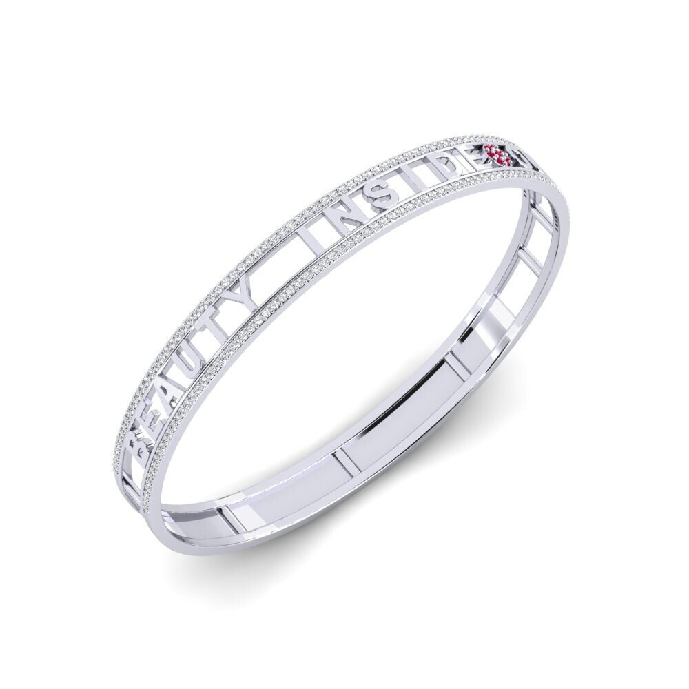 White Silver Ruby Women's Bangle Dunelm