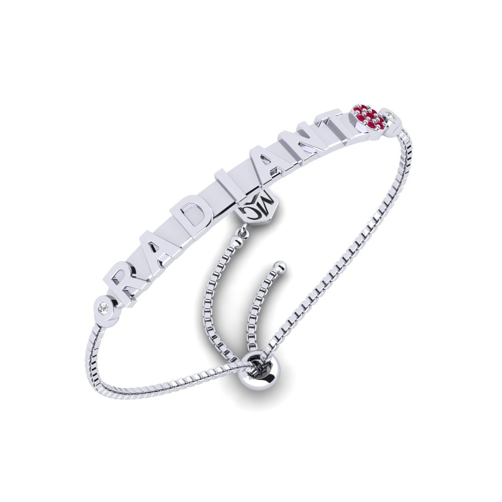 White Silver Ruby Women's Bracelet Eaglet