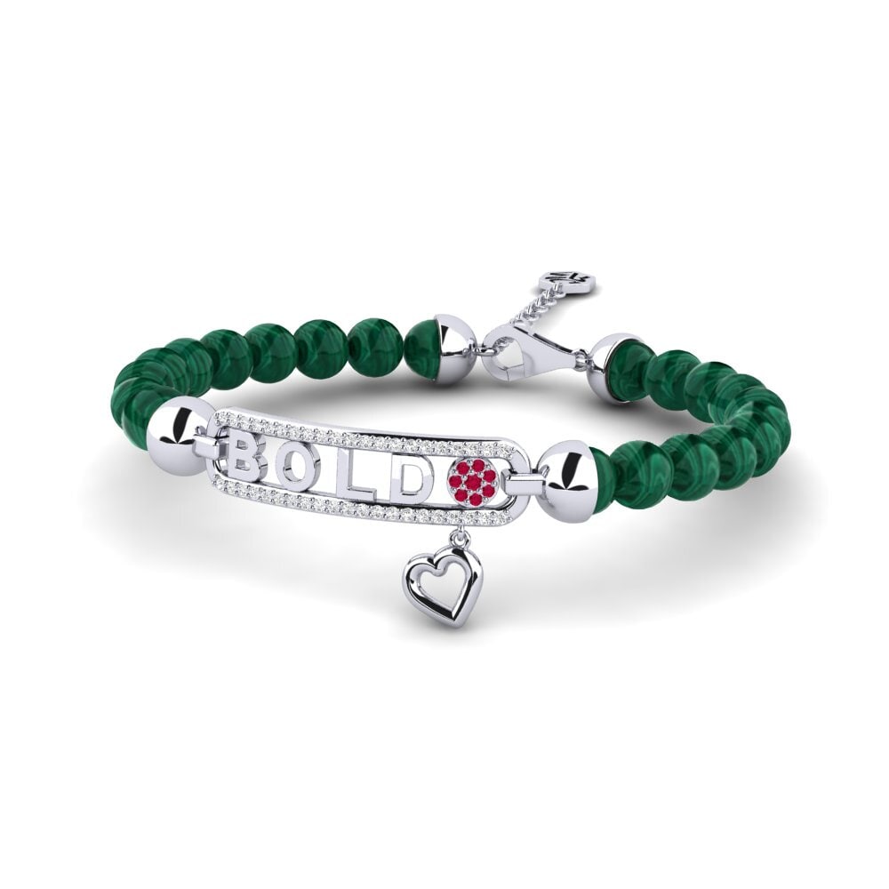 White Silver Ruby Women's Bracelet Eburne