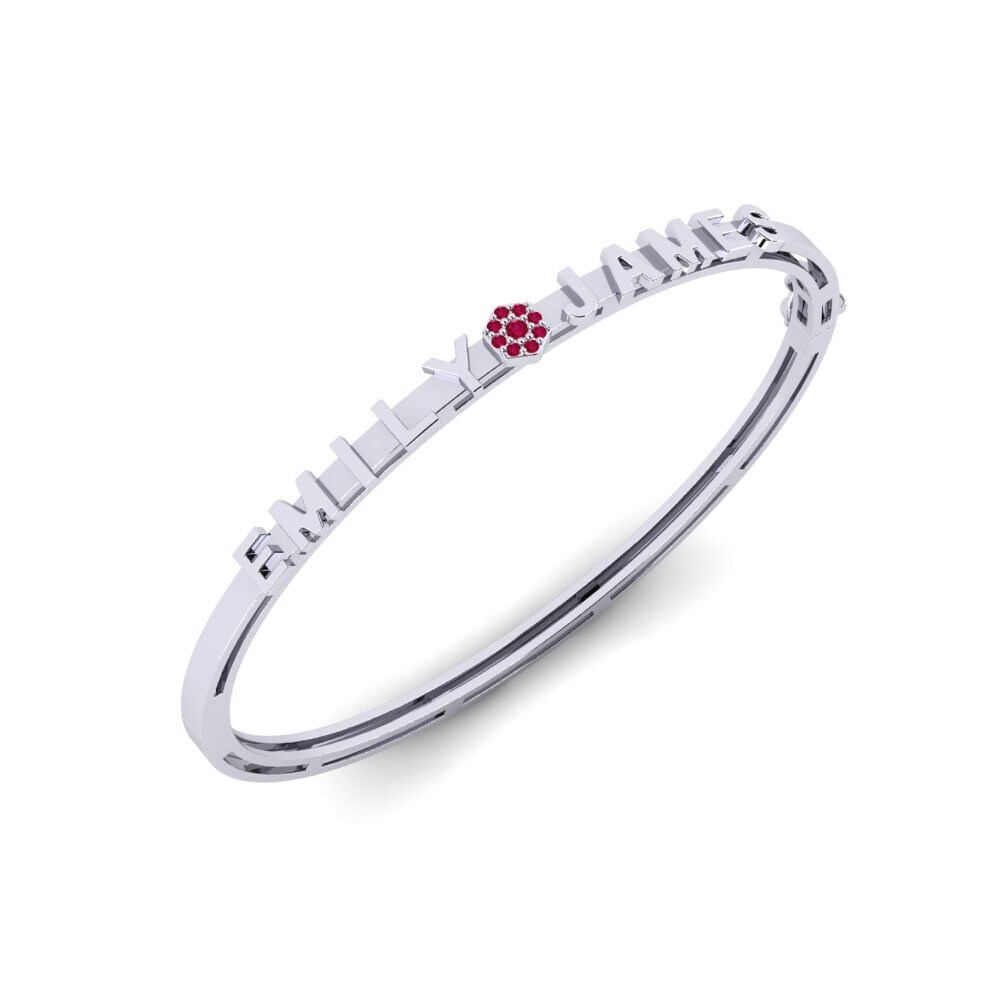 White Silver Ruby Women's Bangle Feria