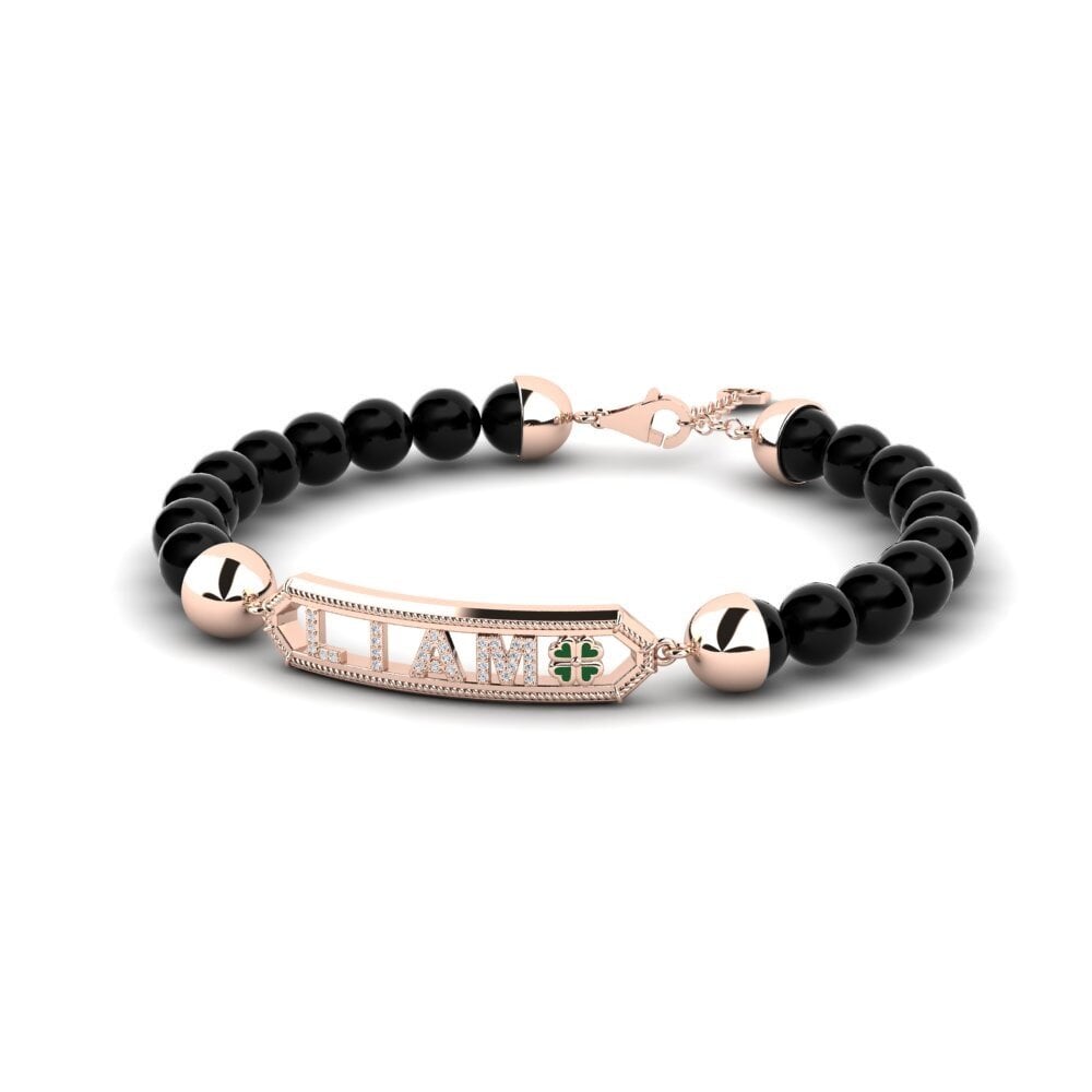 14ct Rose Gold Diamond Men's Bracelet Glengall
