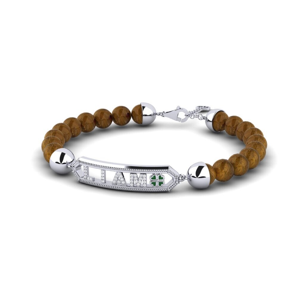 Weiß-Silber Herren-Armband Glengall