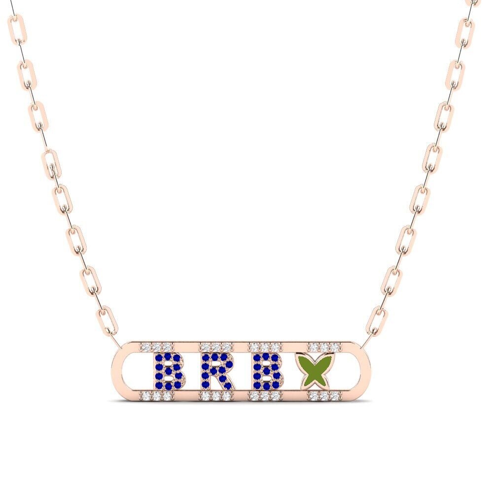 14ct Rose Gold Sapphire Women's Necklace Grantley