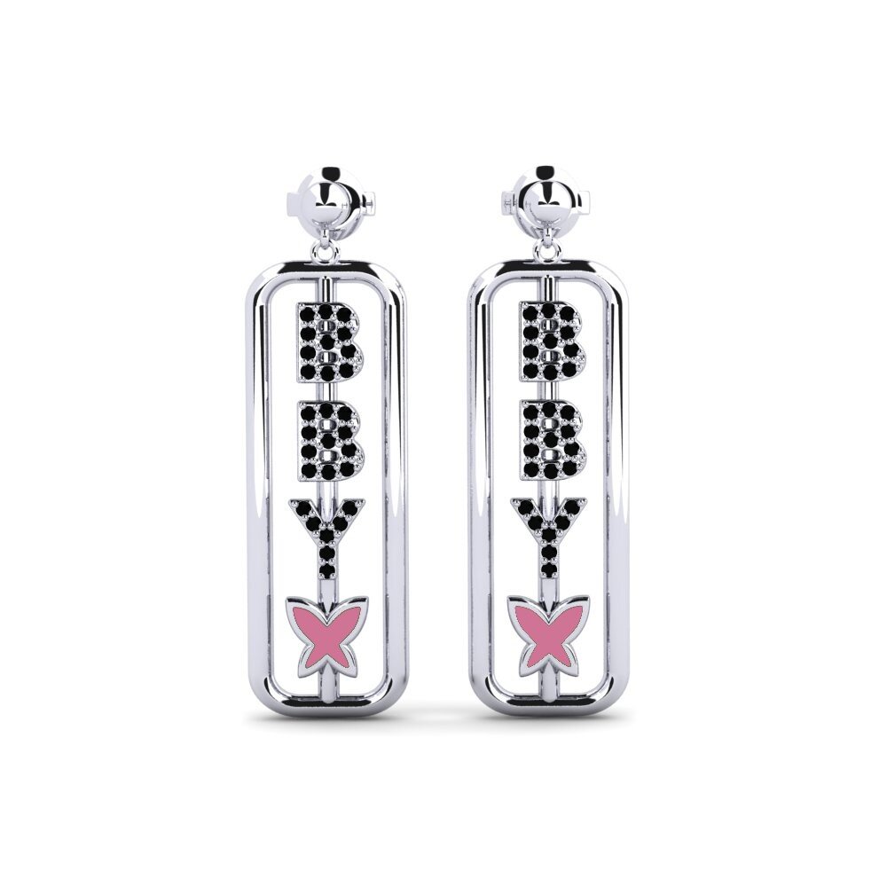 950 Platinum Black Sapphire Women's Earring Hobday