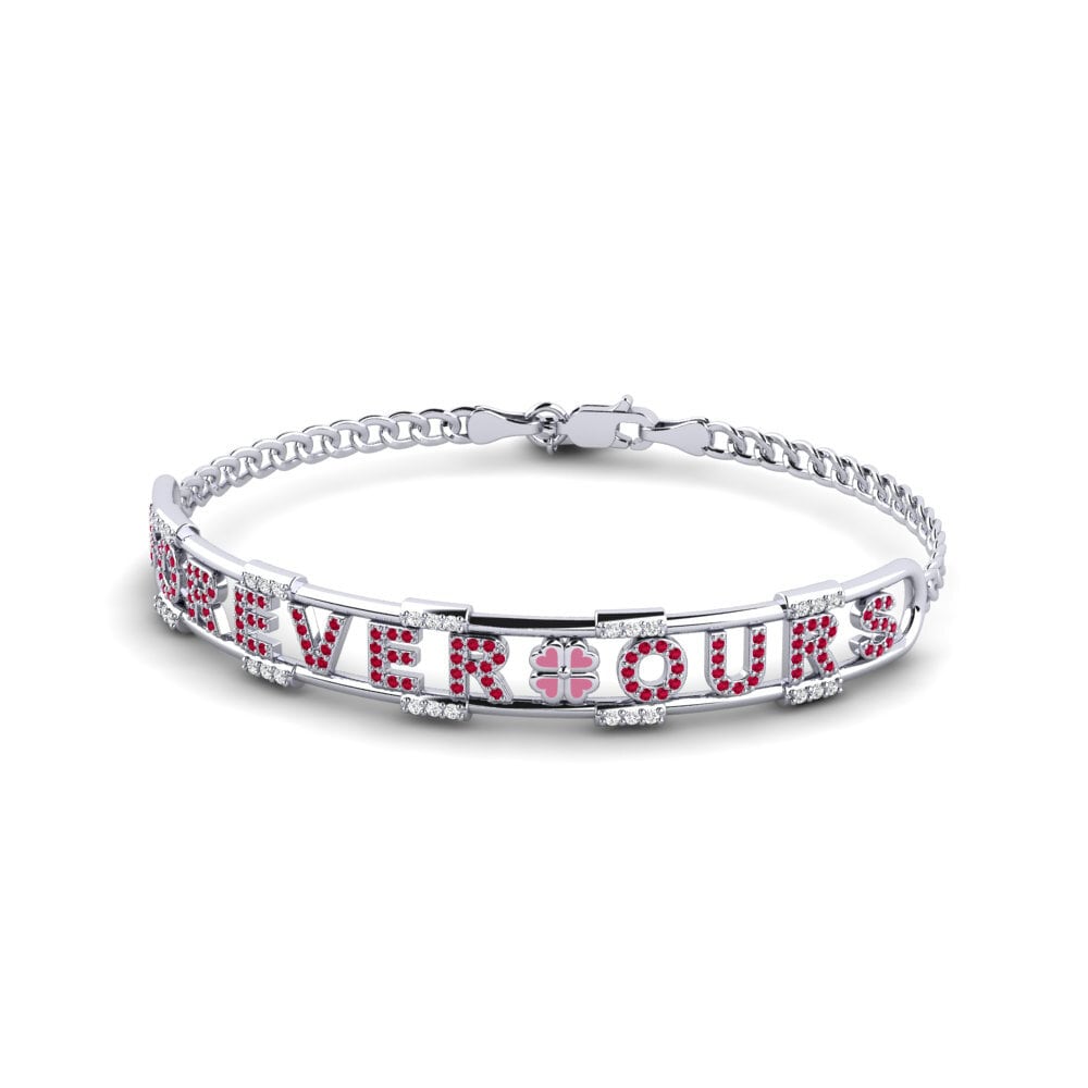 950 Platinum Ruby Women's Bracelet Kingsmill