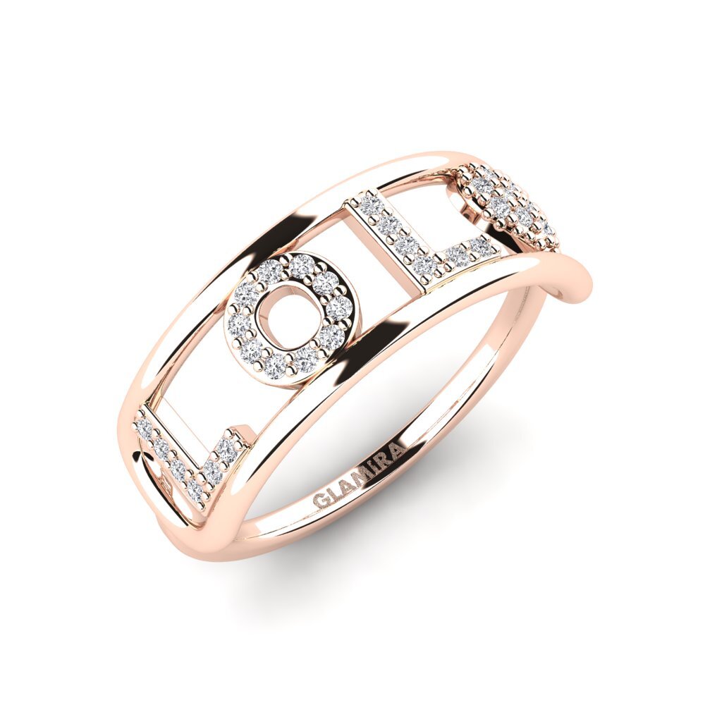 14k Rose Gold Diamond Ring Locarno