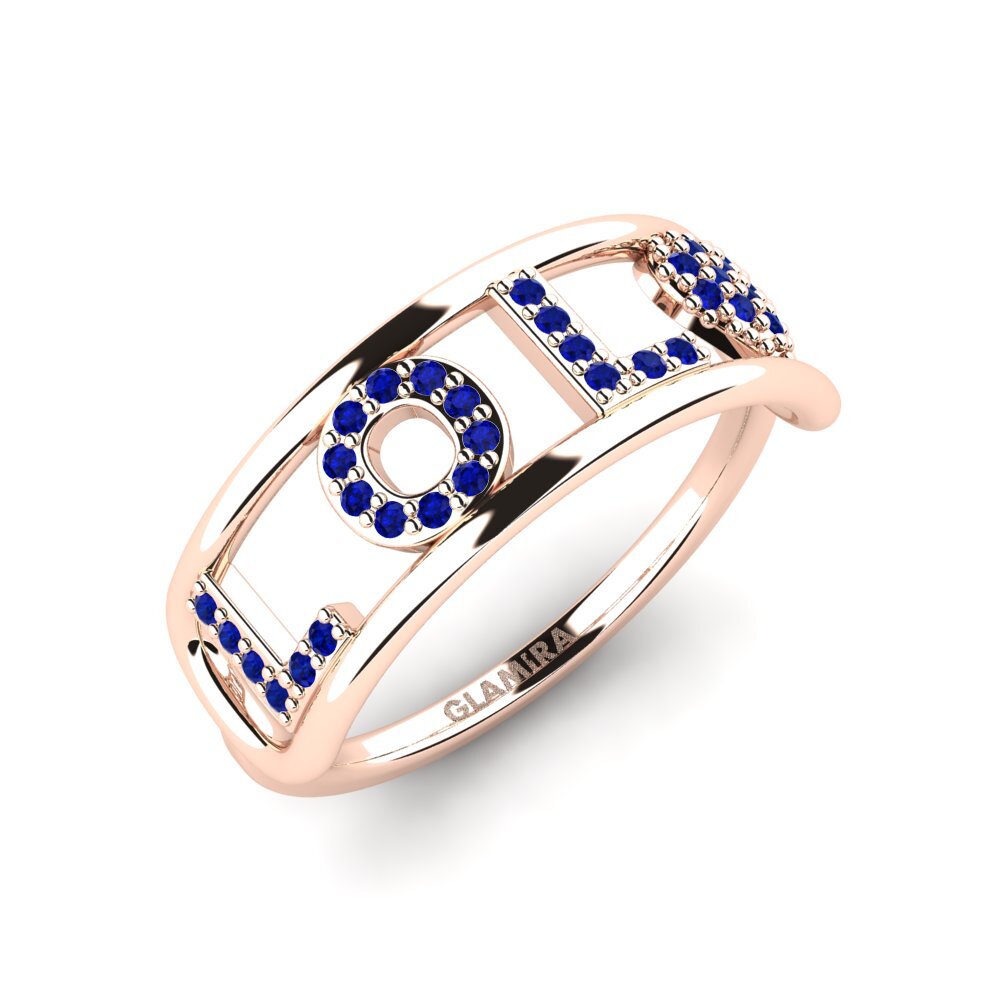 14k Rose Gold Sapphire Ring Locarno