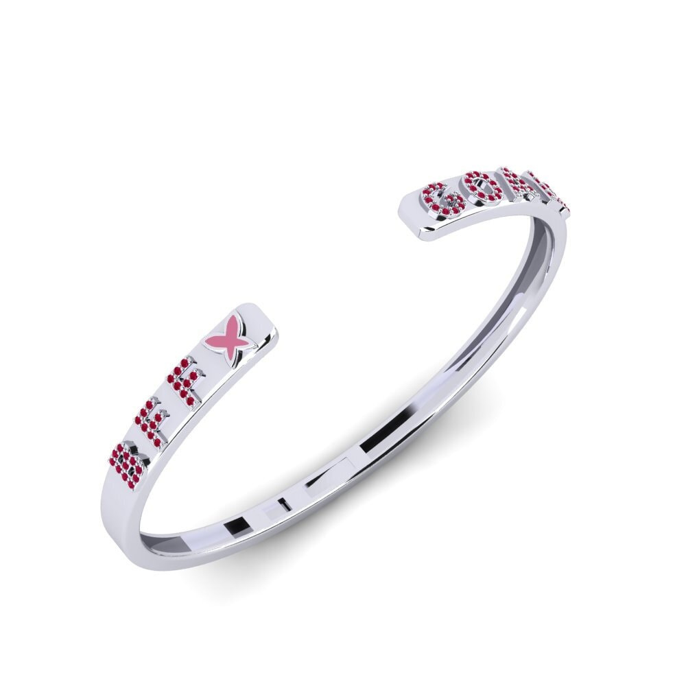 9k White Gold Ruby Women's Bracelet Luffman