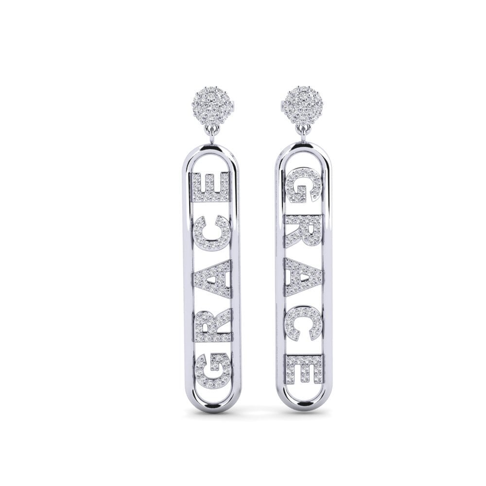 9k White Gold Diamond Women's Earring Meilen