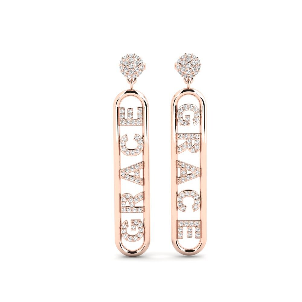 14k Rose Gold Moissanite Women's Earring Meilen