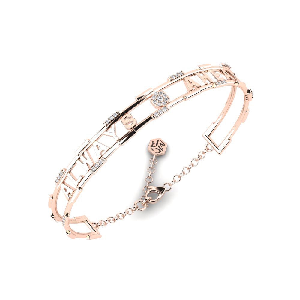 14ct Rose Gold Diamond Men's Bracelet Menessi