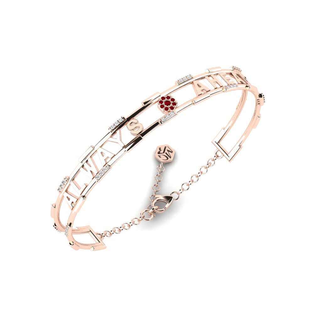 585 Emas Ros ruby-zirconia Gelang Lelaki Menessi