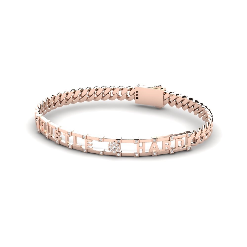 18k Oro Rosa Moissanita Pulsera para hombre Meniyya