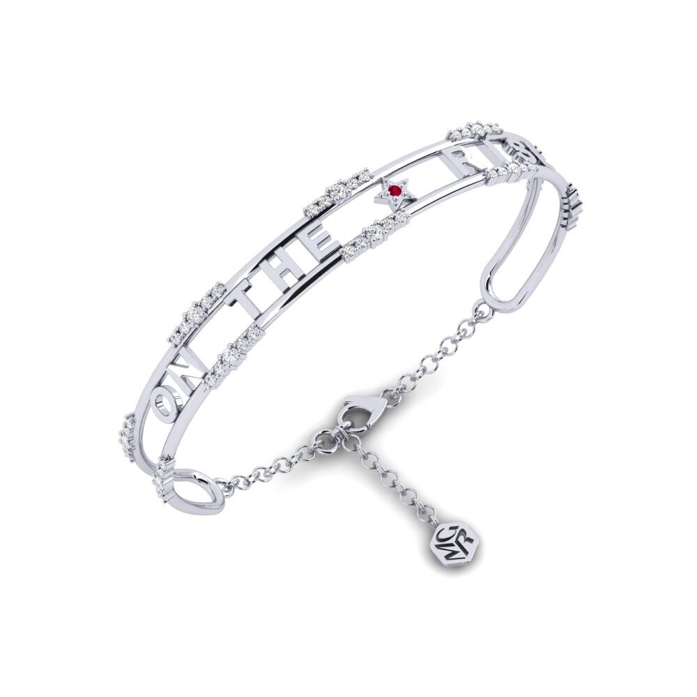 9k White Gold Ruby Women's Bracelet Misizi