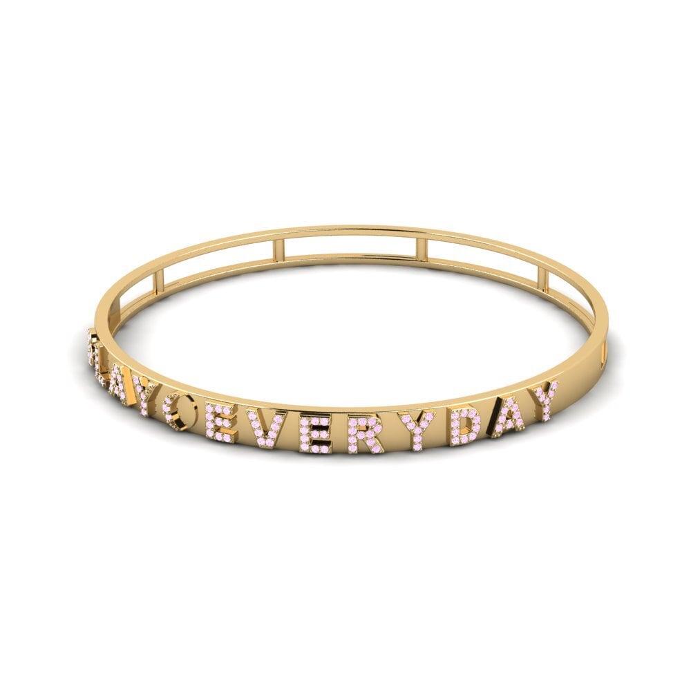 Saphir Rose Bracelet jonc femme Miskix