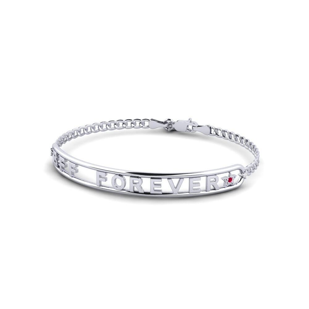 9k White Gold Ruby Women's Bracelet Moritz