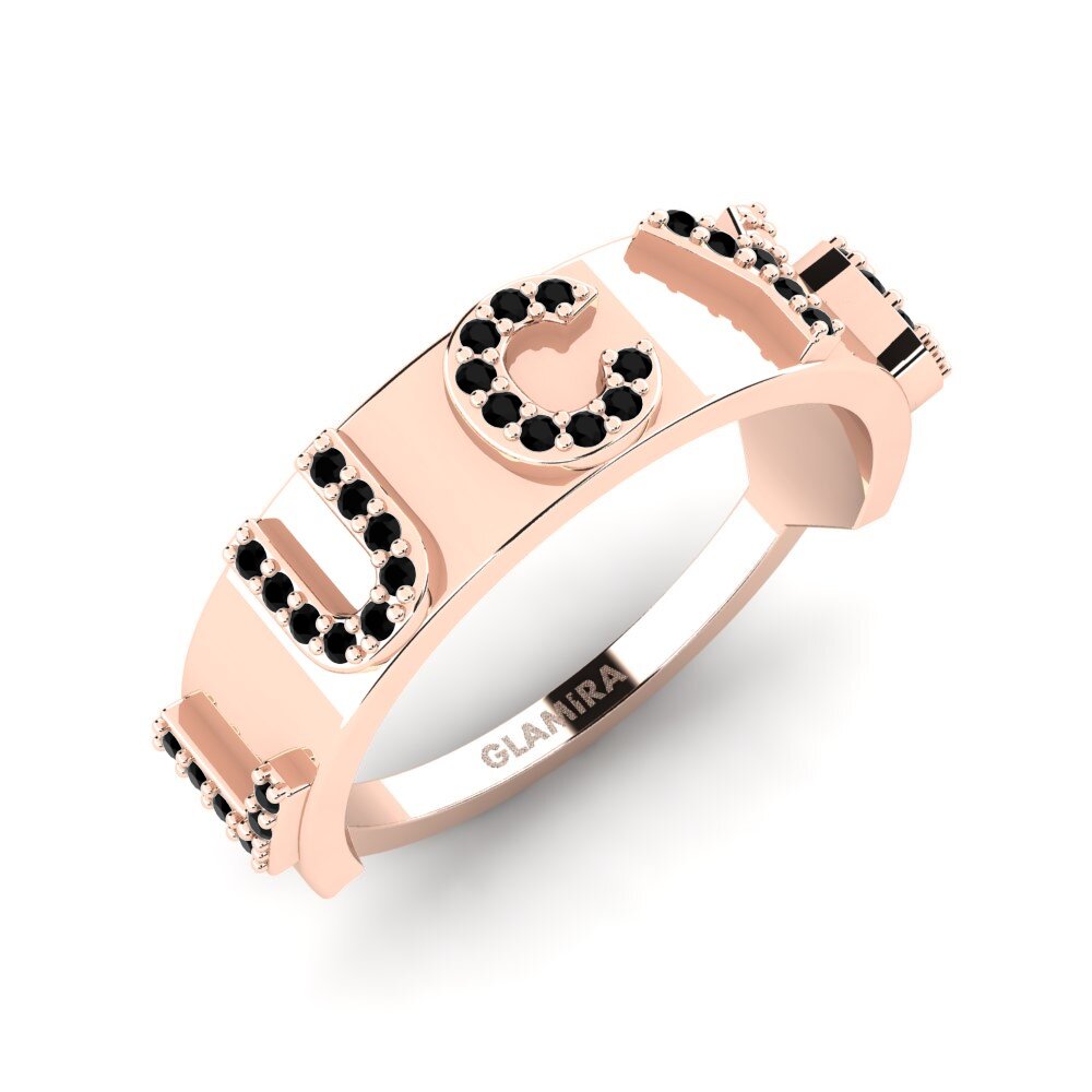 14k Rose Gold Black Sapphire Ring Munai