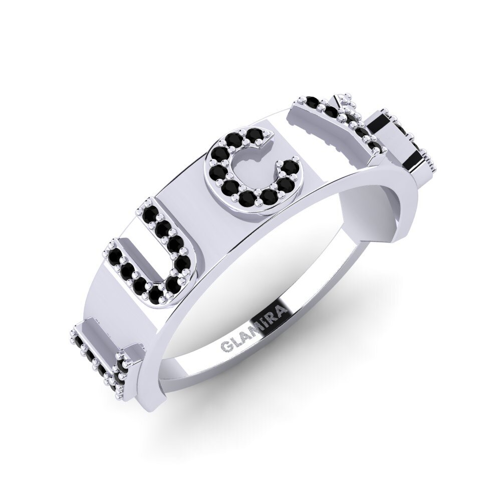 950 Platinum Black Sapphire Ring Munai