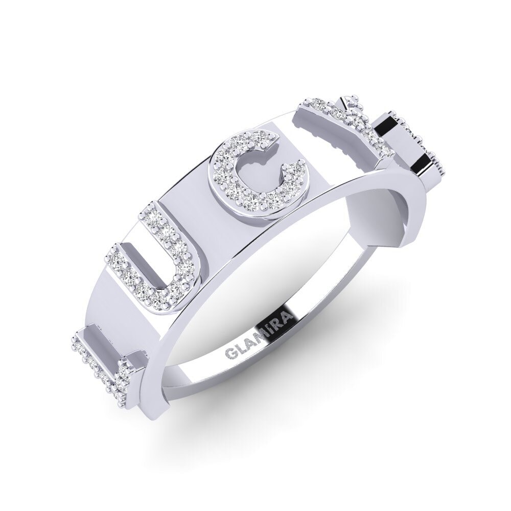 9k White Gold Diamond Ring Munai