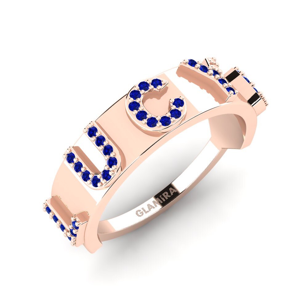 9ct Rose Gold Sapphire Ring Munai