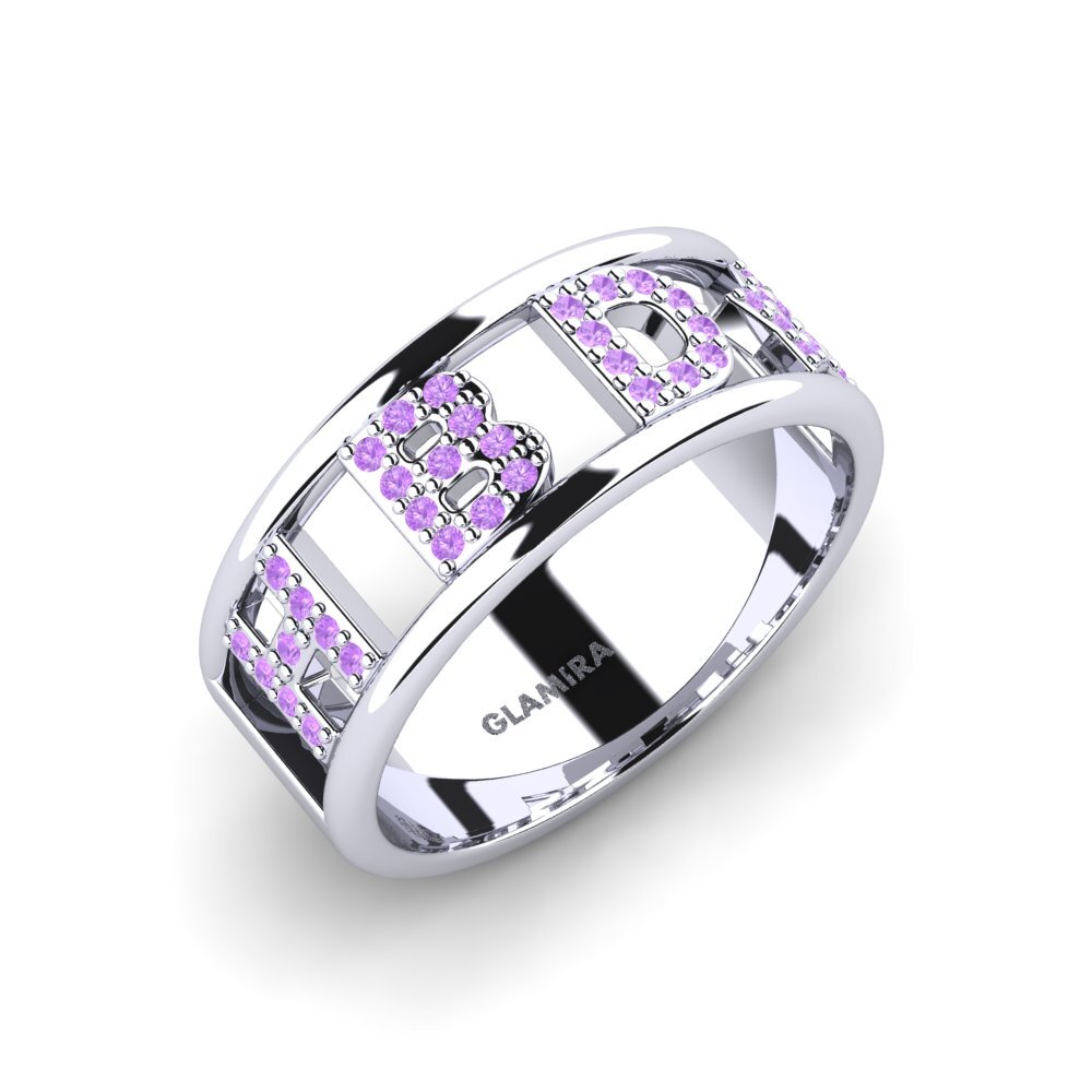 White Silver Amethyst Ring Murnane