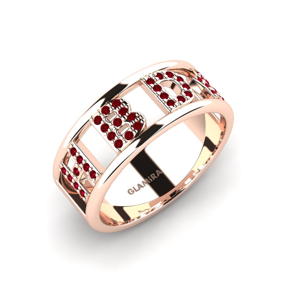 14k Rose Gold Red Zirconia Ring Murnane
