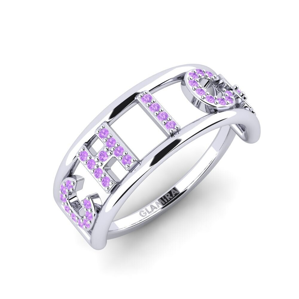 White Silver Amethyst Ring Neuwilen