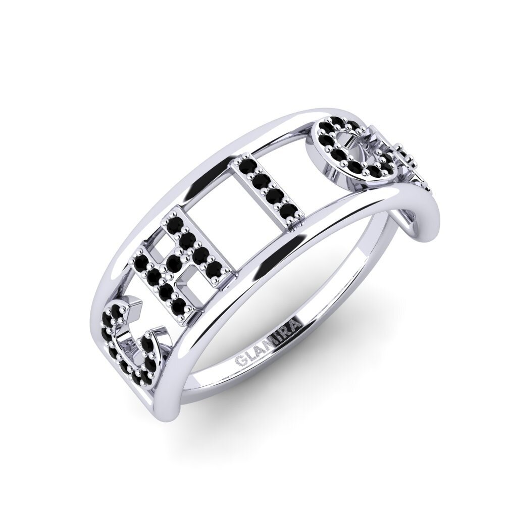 950 Platinum Black Sapphire Ring Neuwilen