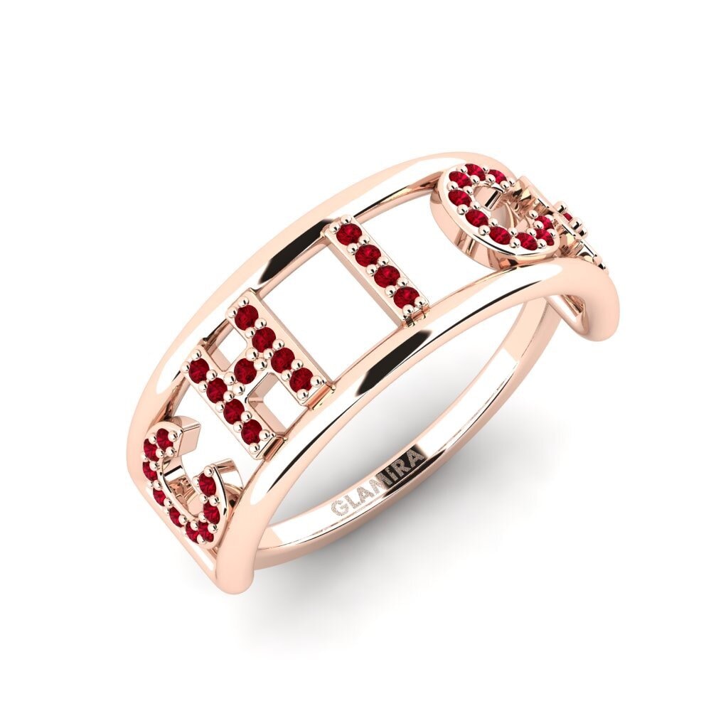 14k Rose Gold Red Zirconia Ring Neuwilen