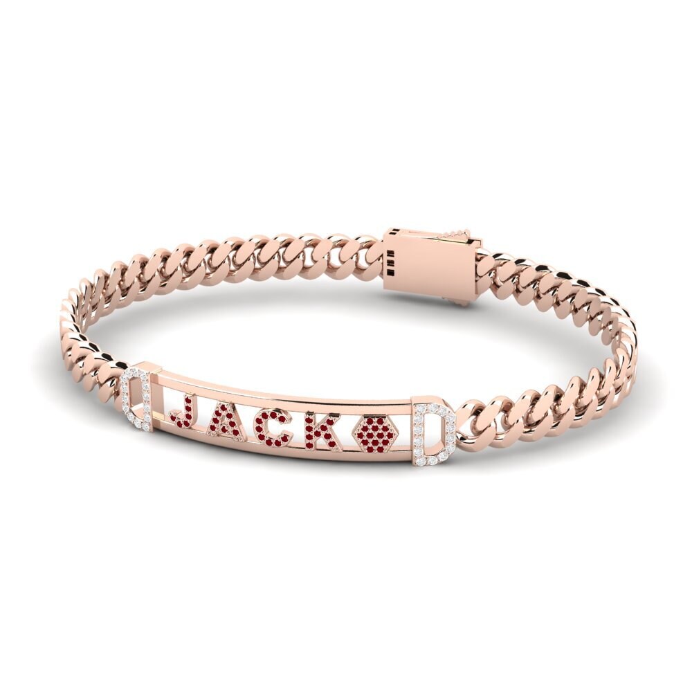 585 Emas Ros ruby-zirconia Gelang Lelaki Neyasila
